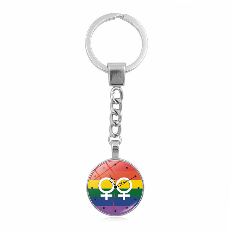 Wholesale Rainbow GayPride Zinc Alloy Keychain